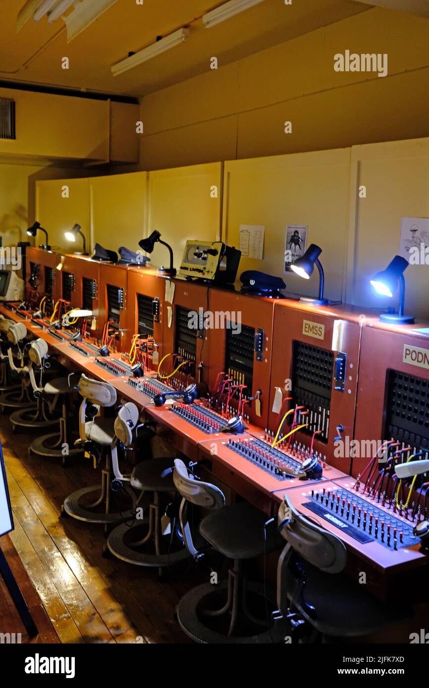RAF Troywood, standard téléphonique principal, bunker secret d'Écosse, Fife Banque D'Images