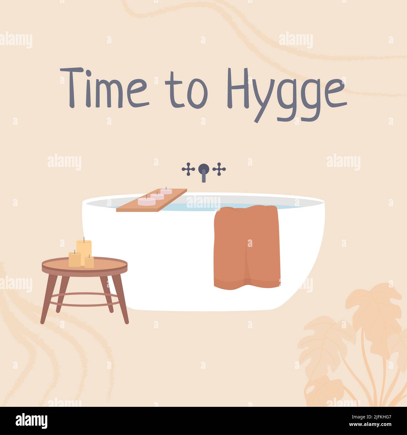 Modèle de carte temps à Hygge Illustration de Vecteur