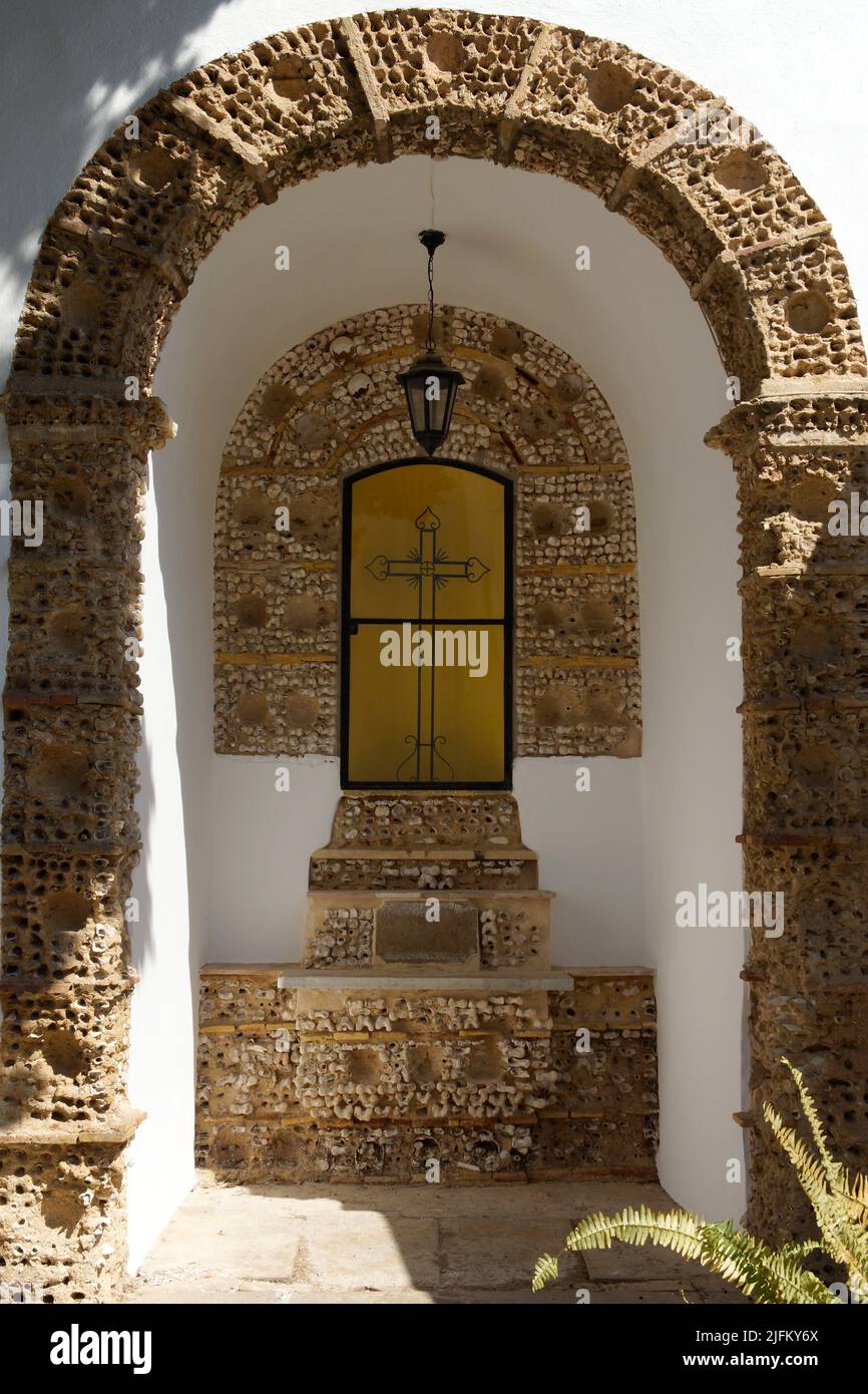 Faro (Algarve) Portugal. Capela dos Ossos, ou Chapelle des OS dans la ville de Faro. Banque D'Images