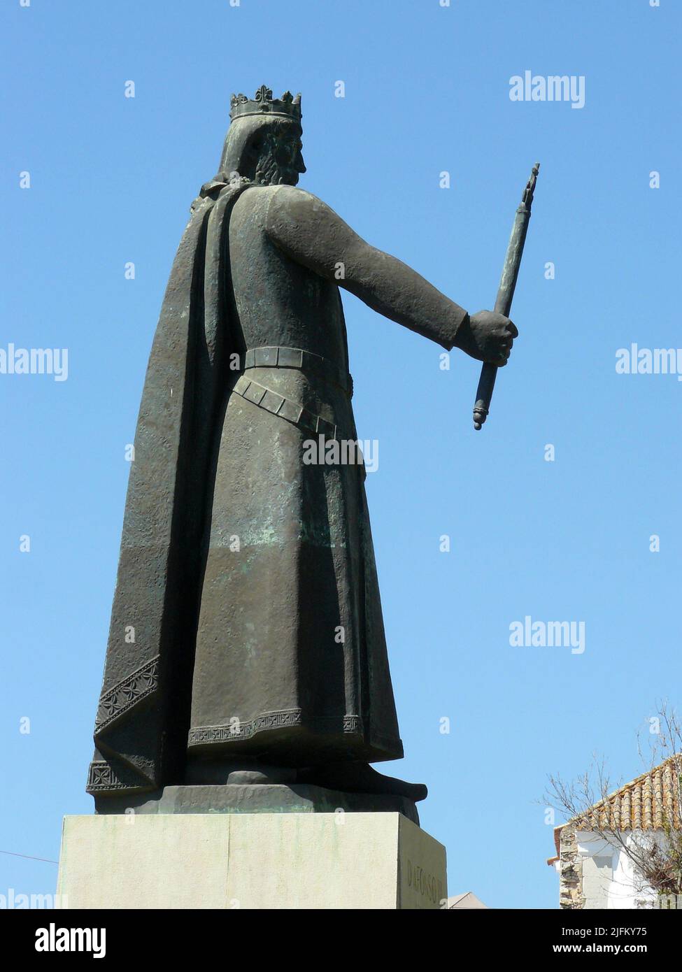 Faro (Algarve) Portugal. Sculpture d'Alfonso III du Portugal dans la ville de Faro. Banque D'Images