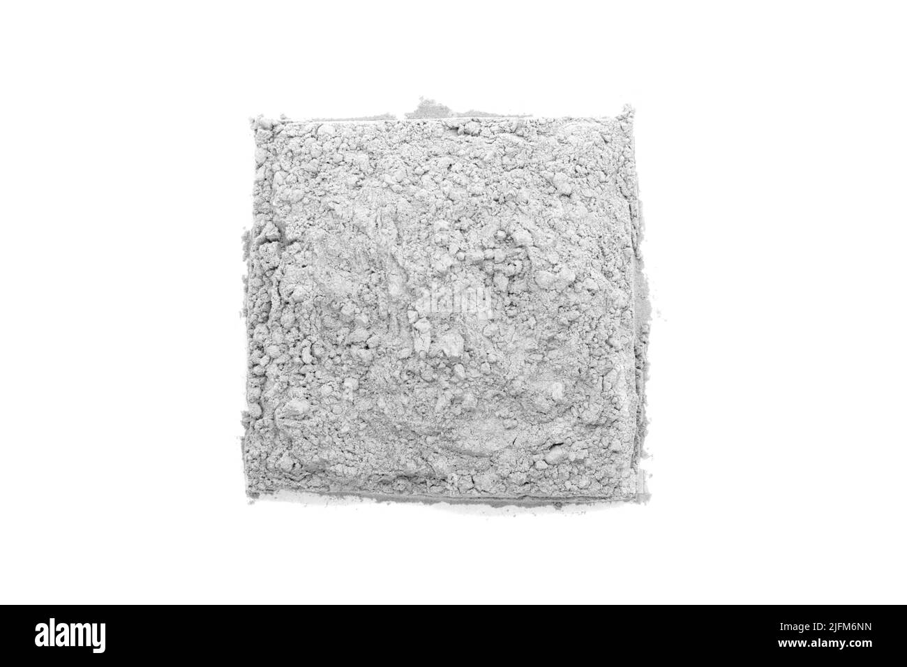 Poudre d'argile cosmétique blanche carrée - vue de dessus Banque D'Images