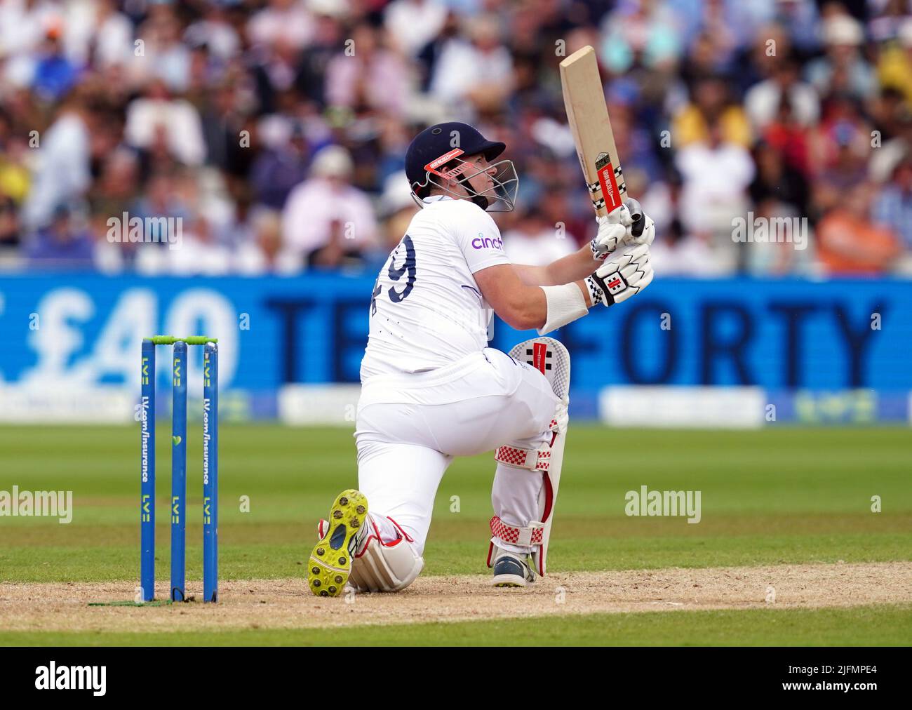 Alex Lees en Angleterre le quatrième jour du cinquième LV= Insurance Test Series Match au stade Edgbaston, Birmingham. Date de la photo: Lundi 4 juillet 2022. Banque D'Images