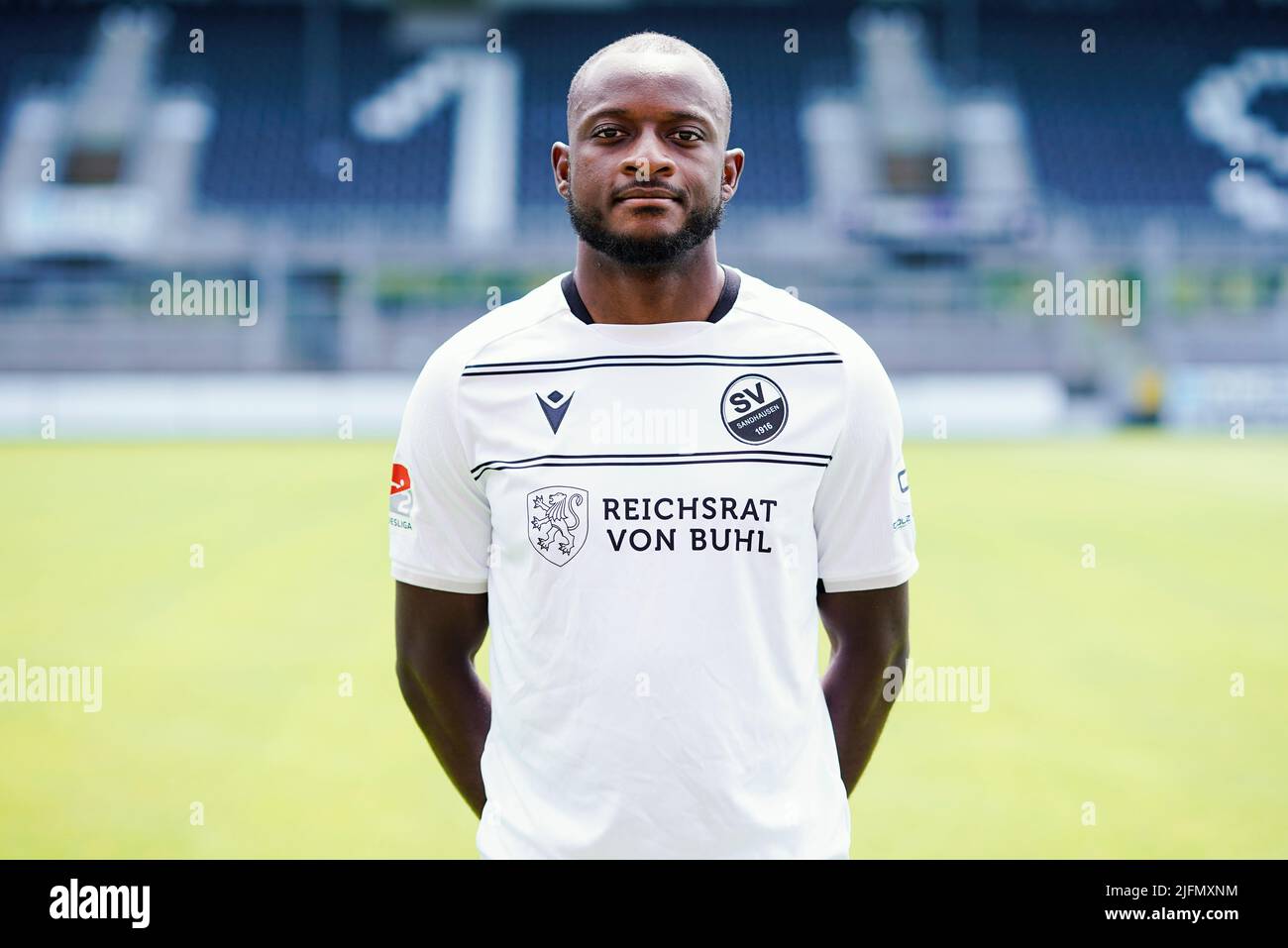 Sandhausen, Allemagne. 04th juillet 2022. Séance photo SV Sandhausen, photo d'équipe et portraits. David Kinsombi de Sandhausen. Credit: Uwe Anspach/dpa/Alamy Live News Banque D'Images