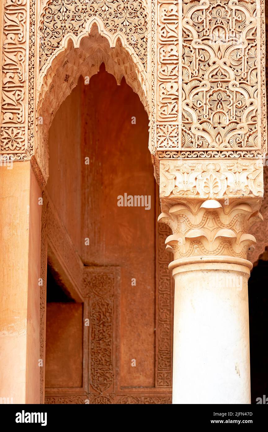 Maroc Marrakech. Tombes saadiennes. Nécropole royale Banque D'Images