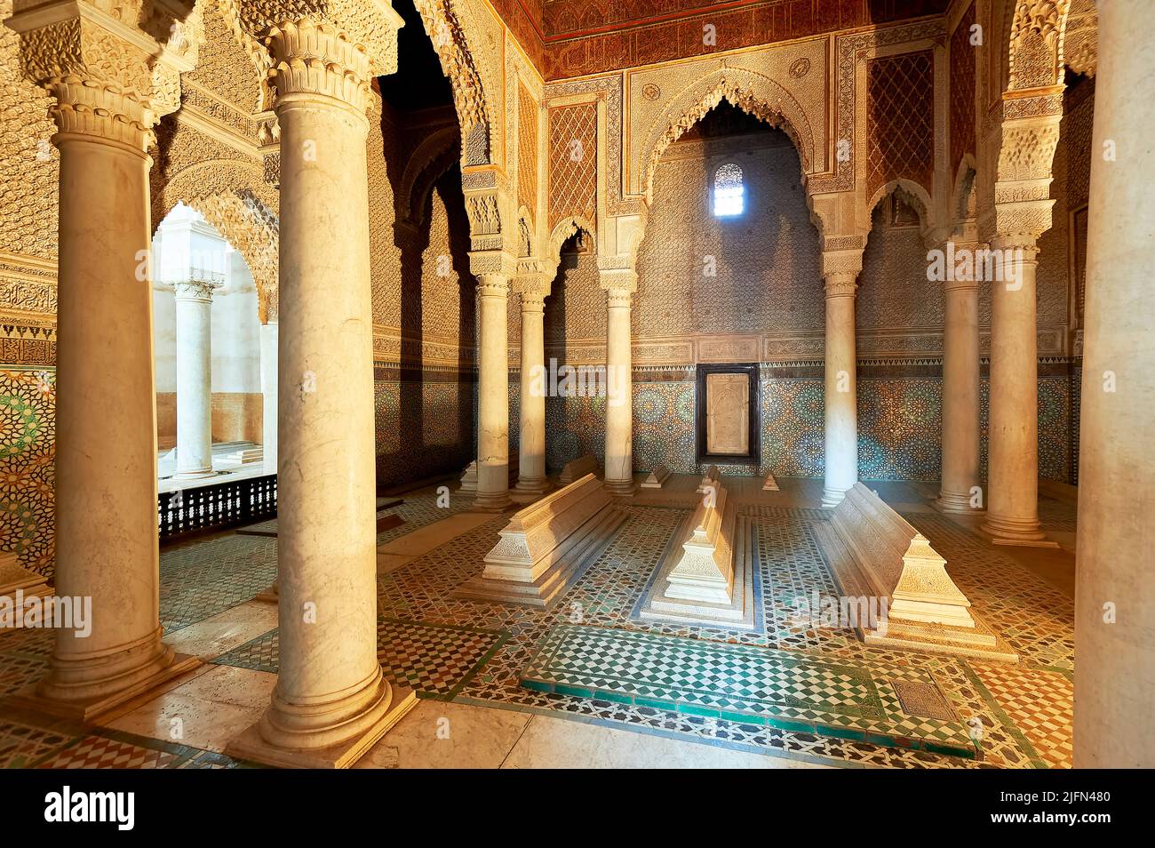 Maroc Marrakech. Tombes saadiennes. Nécropole royale Banque D'Images