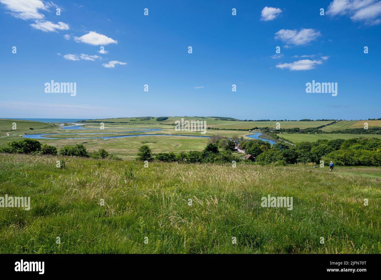 La rivière Cuckmere, Cuckmere Haven, East Sussex, England, UK Banque D'Images