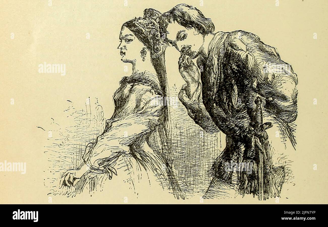 Apprivoiser le Shrew à partir du livre ' une édition d'art de Shakespeare, classée comme comédies, tragédies, histoires et sonnets, chaque partie est organisée dans l'ordre chronologique, y compris aussi une liste de citations familières ' ; Par Charles et Mary Lamb, et Mary Seymour, illustré par Sir John Gilbert Date de publication 1889 Editeur Chicago, U. S. maison d'édition Banque D'Images