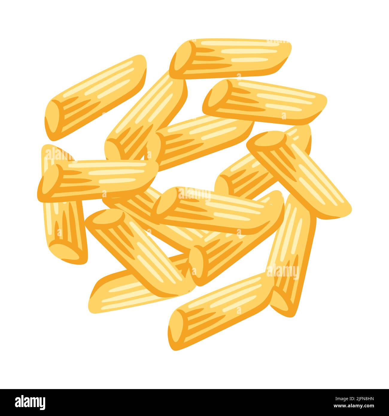 Illustration de la penne des pâtes italiennes. Image culinaire pour le menu des cafés et des restaurants. Illustration de Vecteur