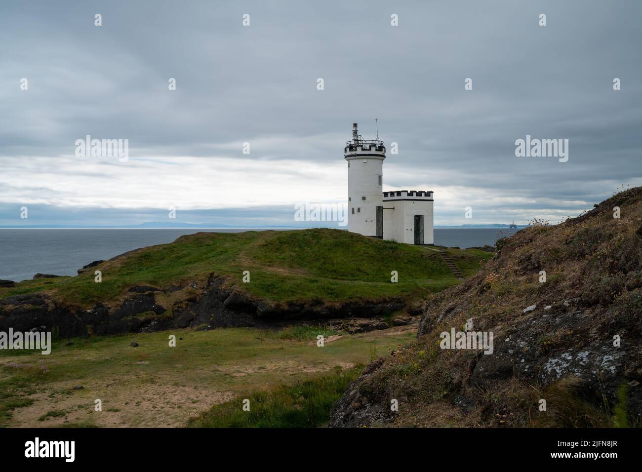 Vue sur le phare d'Elie sur le Firth of Forth en Écosse Banque D'Images