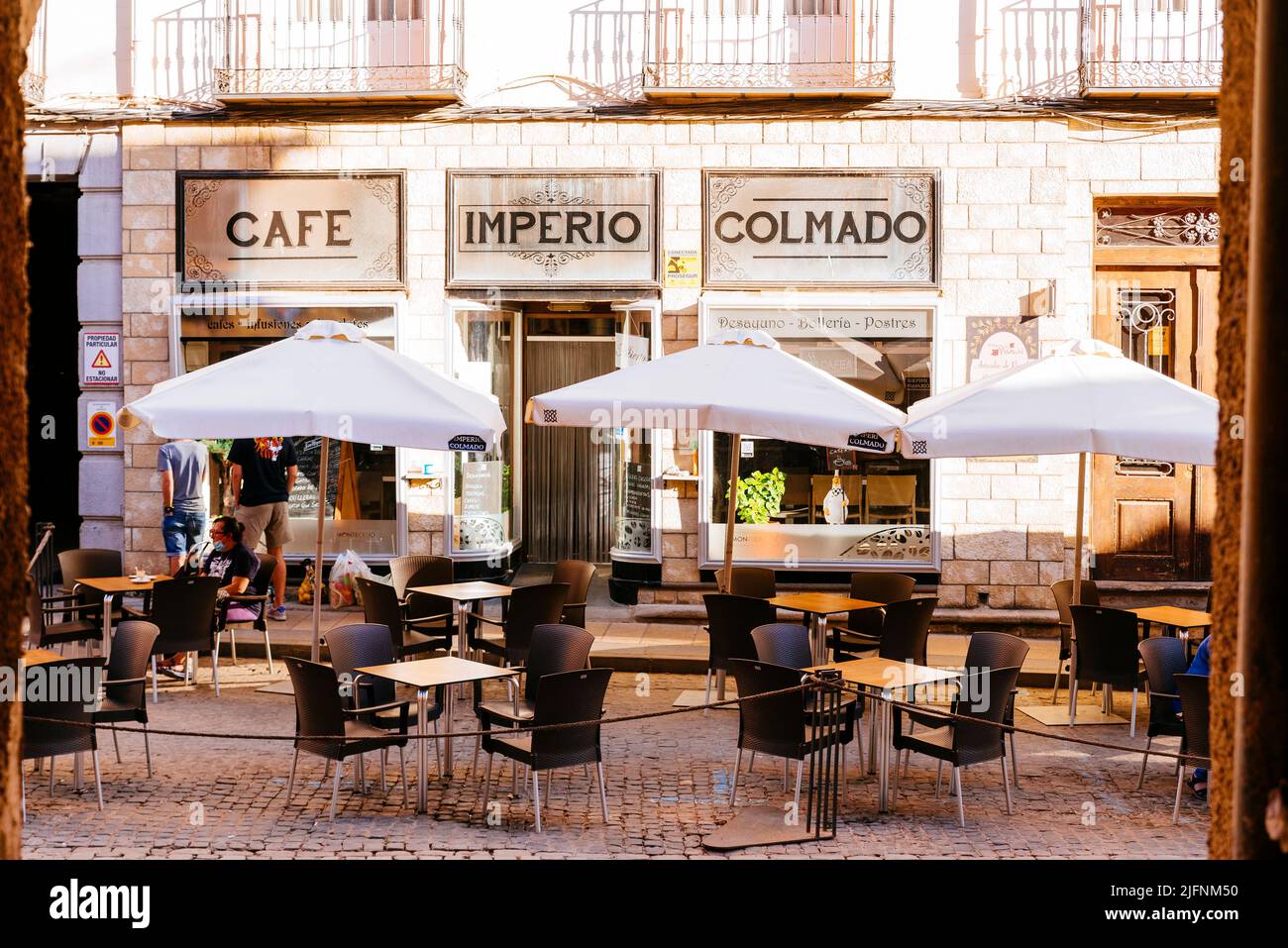 Le populaire et ancien café Imperio. Daroca, Saragosse, Aragón, Espagne, Europe Banque D'Images