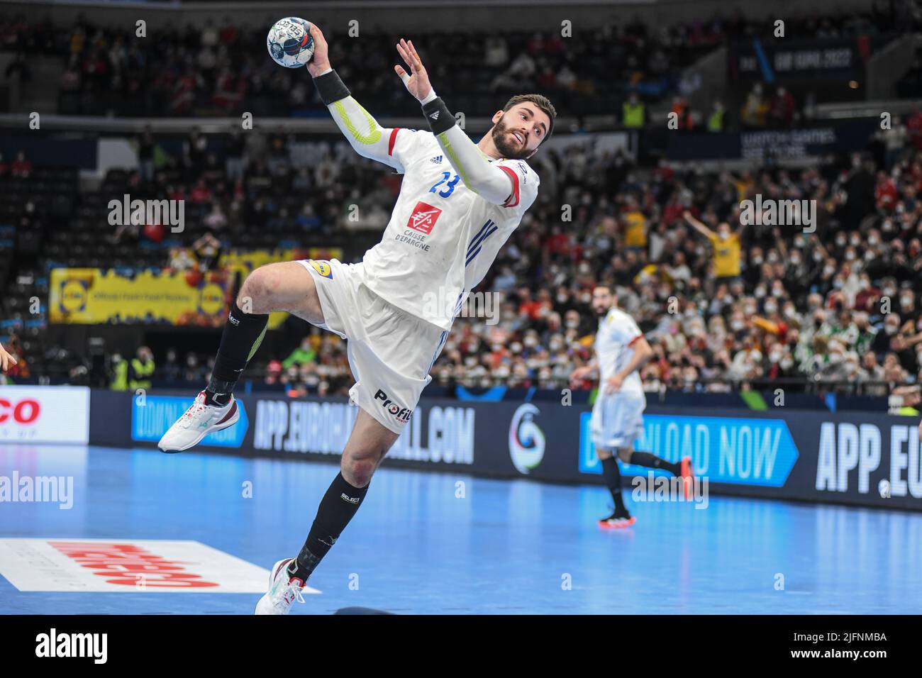 Ludovic Fabregas (France) contre la Suède. EHF Euro 2022. Semi-fin Banque D'Images