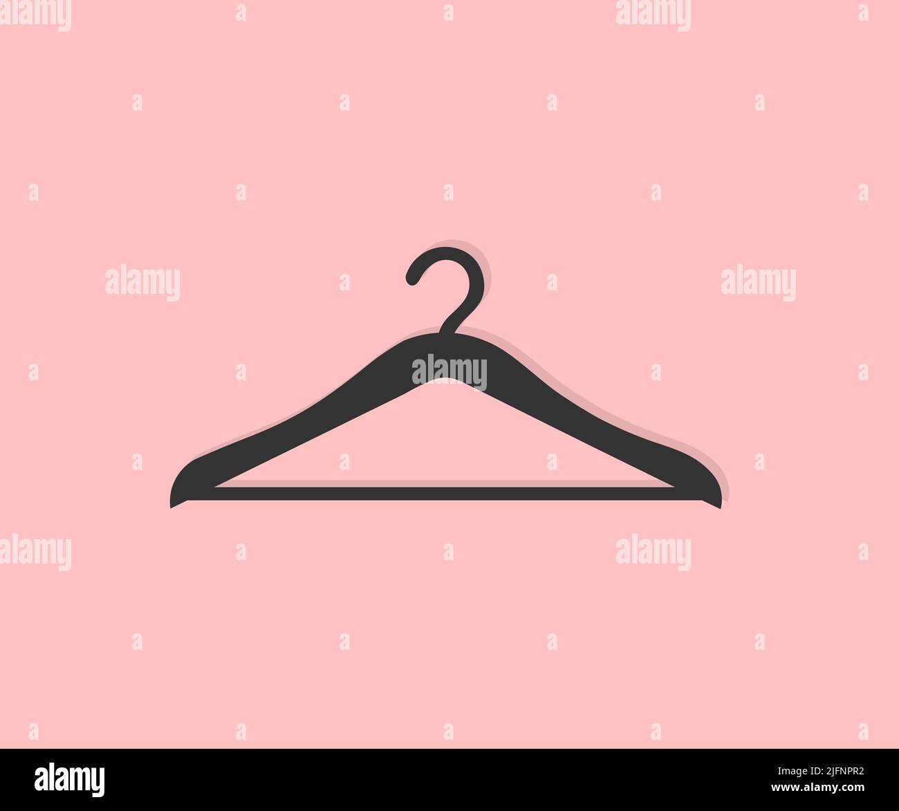 Le design du porte-manteau et du porte-manteau. Symbole de porte-vêtements. Pictogramme de vestiaire. Motif et illustration représentant un signe de garde-robe. Illustration de Vecteur