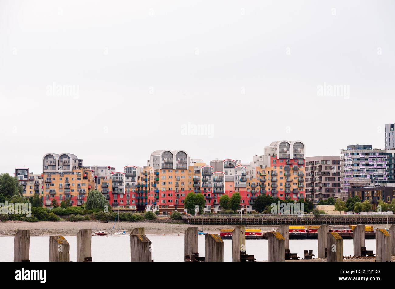 Mudlarks Boulevard immeubles d'appartements dans la péninsule de Greenwich Banque D'Images