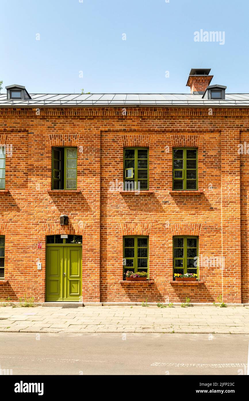 Les anciennes usines de textile de Księży Młyn sont aujourd'hui implantées à Lodz, en Pologne Banque D'Images