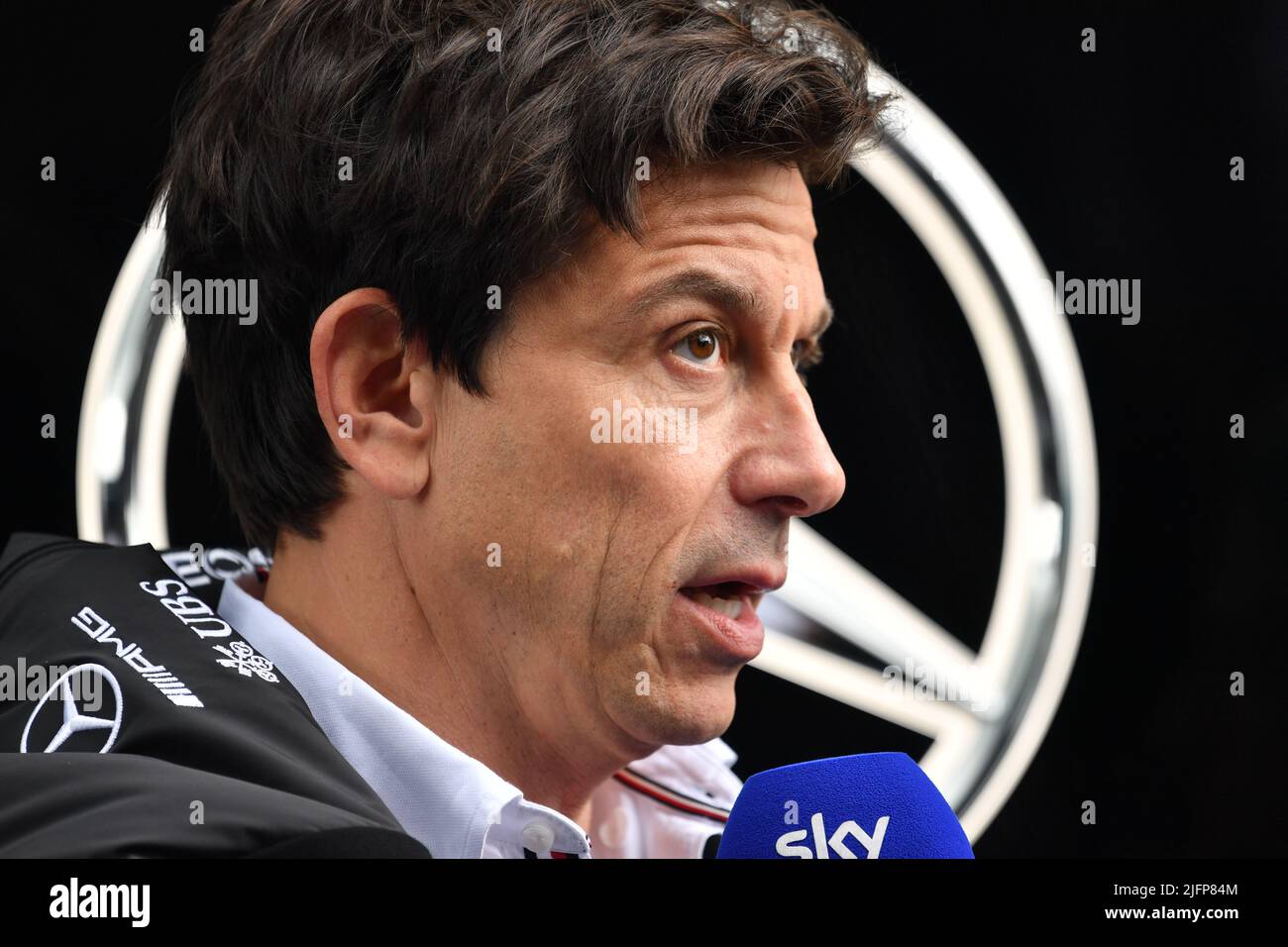Silverstone, Royaume-Uni. 03rd juillet 2022. SILVERSTONE, Angleterre, 03. JUILLET 2022 ; Toto WOLFF, directeur général du Grand Prix Mercedes-Benz, Formule 1, GRAND Prix britannique F1 sur le circuit Silverstone - Formel 1 Grosser Preis von England, 03. JUILLET 2022 - image, photo et Copyright © Anthony STANLEY/ATP images (STANLEY Anthony/ATP/SPP) crédit: SPP Sport Press photo. /Alamy Live News Banque D'Images
