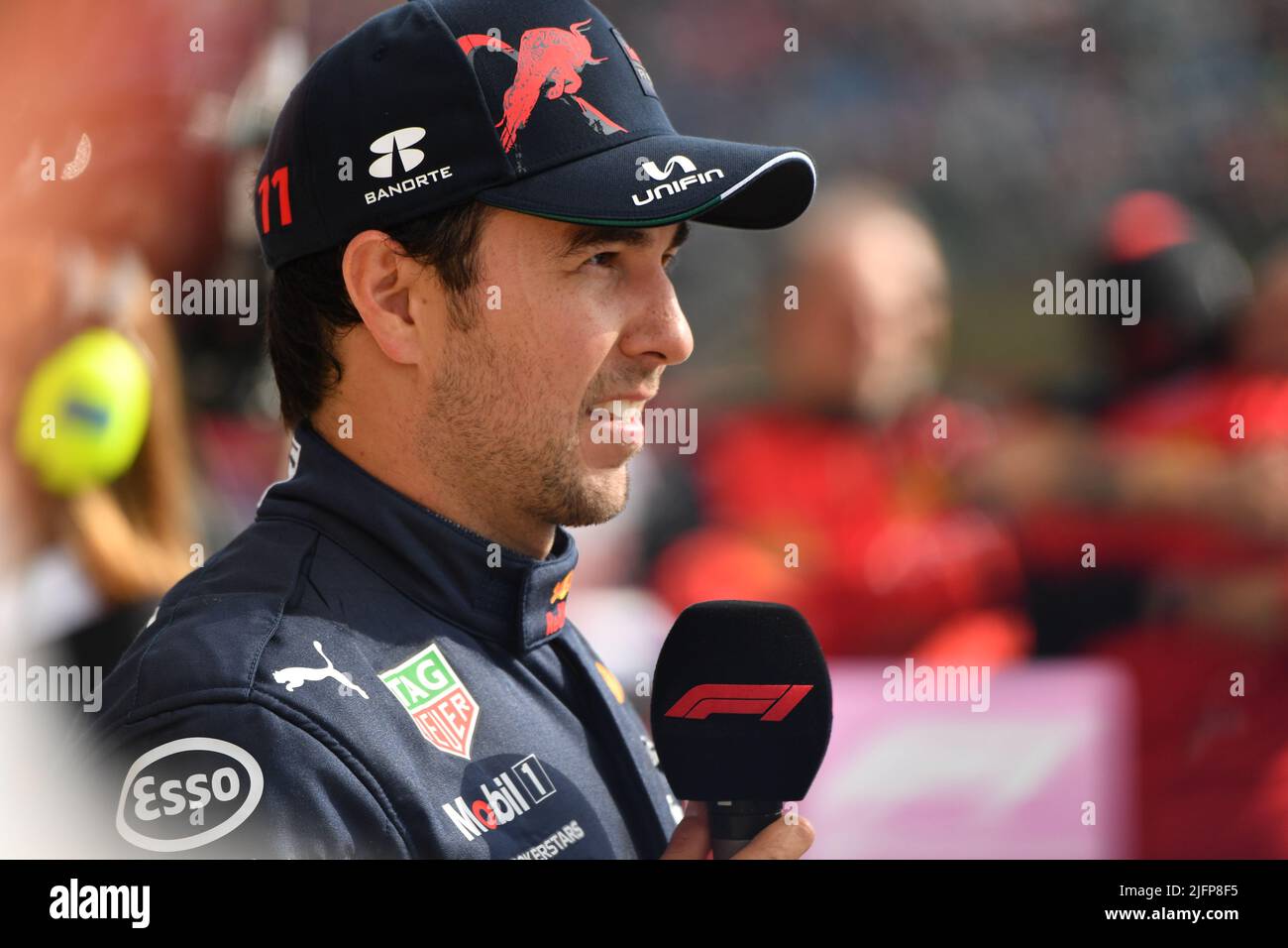 Silverstone, Royaume-Uni. 03rd juillet 2022. SILVERSTONE, Angleterre, 02. JUILLET 2022; #11. Sergio PEREZ Mendoza, MEX, Oracle Red Bull Racing après la course, finaliste, Silverstone course - Formel 1 Grosser Preis von England, 02. JUILLET 2022 - image, photo et Copyright © Anthony STANLEY/ATP images (STANLEY Anthony/ATP/SPP) crédit: SPP Sport Press photo. /Alamy Live News Banque D'Images