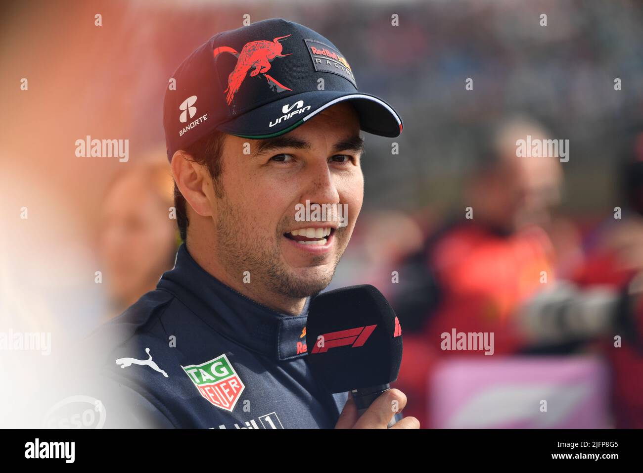 Silverstone, Royaume-Uni. 03rd juillet 2022. SILVERSTONE, Angleterre, 02. JUILLET 2022; #11. Sergio PEREZ Mendoza, MEX, Oracle Red Bull Racing après la course, finaliste, Silverstone course - Formel 1 Grosser Preis von England, 02. JUILLET 2022 - image, photo et Copyright © Anthony STANLEY/ATP images (STANLEY Anthony/ATP/SPP) crédit: SPP Sport Press photo. /Alamy Live News Banque D'Images