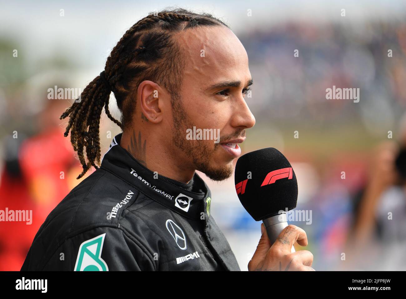 Silverstone, Royaume-Uni. 03rd juillet 2022. SILVERSTONE, Angleterre, 02. JUILLET 2022; #44, Lewis HAMILTON, GBR, Mercedes AMG F1 Team, Mercedes-AMG F1 W13 E Performance après la course, Silverstone course - Formel 1 Grosser Preis von England, 02. JUILLET 2022 - image, photo et Copyright © Anthony STANLEY/ATP images (STANLEY Anthony/ATP/SPP) crédit: SPP Sport Press photo. /Alamy Live News Banque D'Images