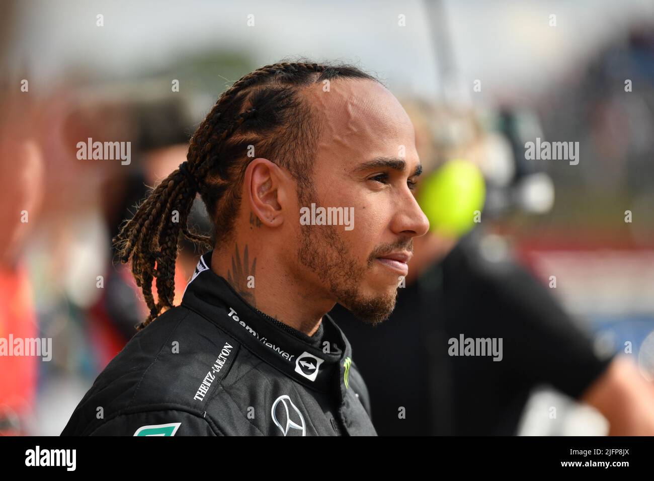 Silverstone, Royaume-Uni. 03rd juillet 2022. SILVERSTONE, Angleterre, 02. JUILLET 2022; #44, Lewis HAMILTON, GBR, Mercedes AMG F1 Team, Mercedes-AMG F1 W13 E Performance après la course, Silverstone course - Formel 1 Grosser Preis von England, 02. JUILLET 2022 - image, photo et Copyright © Anthony STANLEY/ATP images (STANLEY Anthony/ATP/SPP) crédit: SPP Sport Press photo. /Alamy Live News Banque D'Images