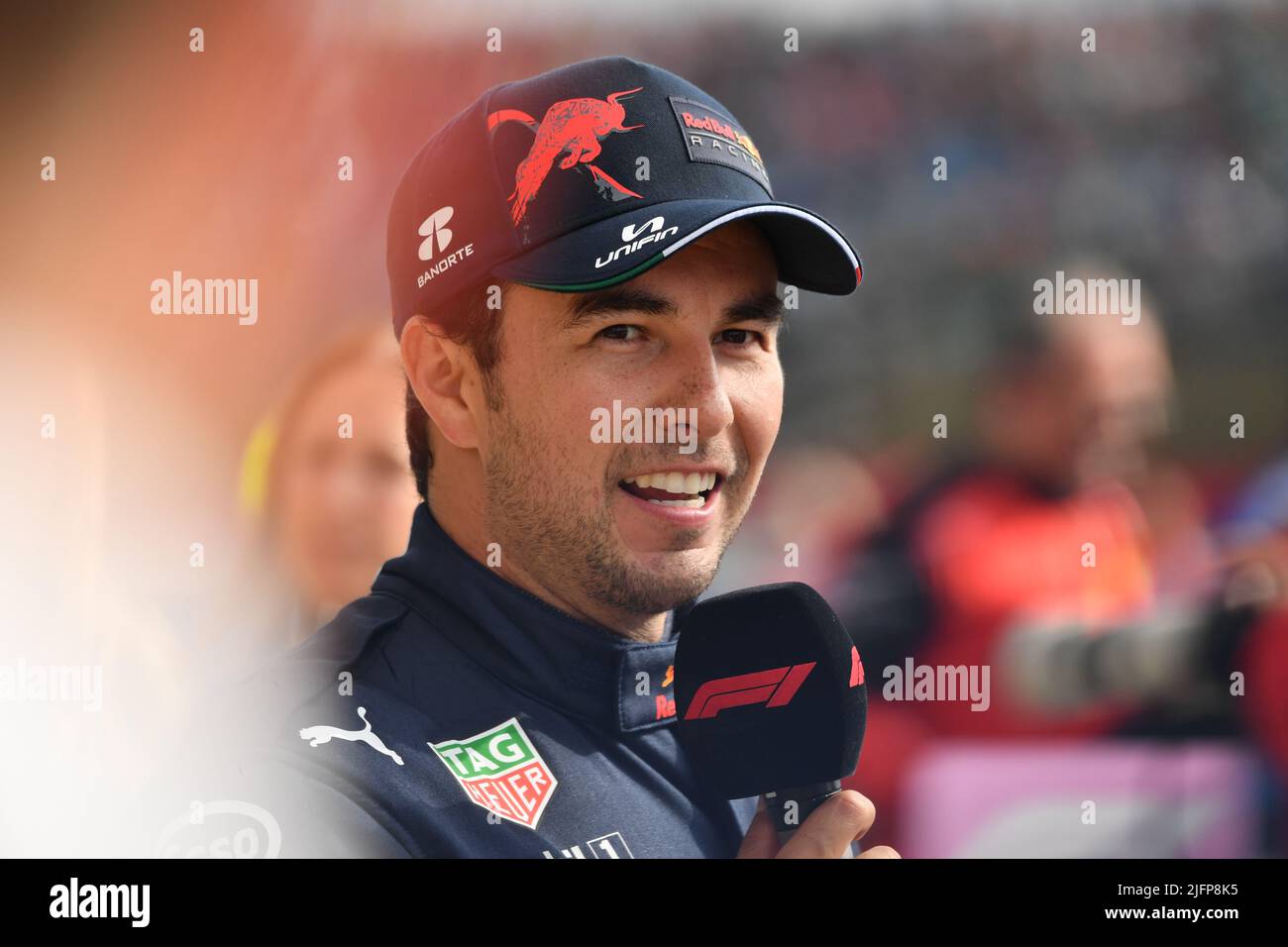 Silverstone, Royaume-Uni. 03rd juillet 2022. SILVERSTONE, Angleterre, 02. JUILLET 2022; #11. Sergio PEREZ Mendoza, MEX, Oracle Red Bull Racing après la course, finaliste, Silverstone course - Formel 1 Grosser Preis von England, 02. JUILLET 2022 - image, photo et Copyright © Anthony STANLEY/ATP images (STANLEY Anthony/ATP/SPP) crédit: SPP Sport Press photo. /Alamy Live News Banque D'Images