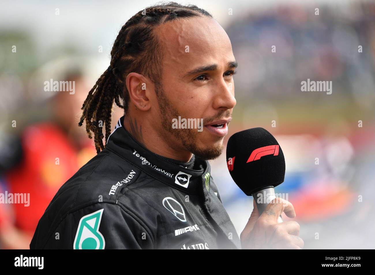 Silverstone, Royaume-Uni. 03rd juillet 2022. SILVERSTONE, Angleterre, 02. JUILLET 2022; #44, Lewis HAMILTON, GBR, Mercedes AMG F1 Team, Mercedes-AMG F1 W13 E Performance après la course, Silverstone course - Formel 1 Grosser Preis von England, 02. JUILLET 2022 - image, photo et Copyright © Anthony STANLEY/ATP images (STANLEY Anthony/ATP/SPP) crédit: SPP Sport Press photo. /Alamy Live News Banque D'Images
