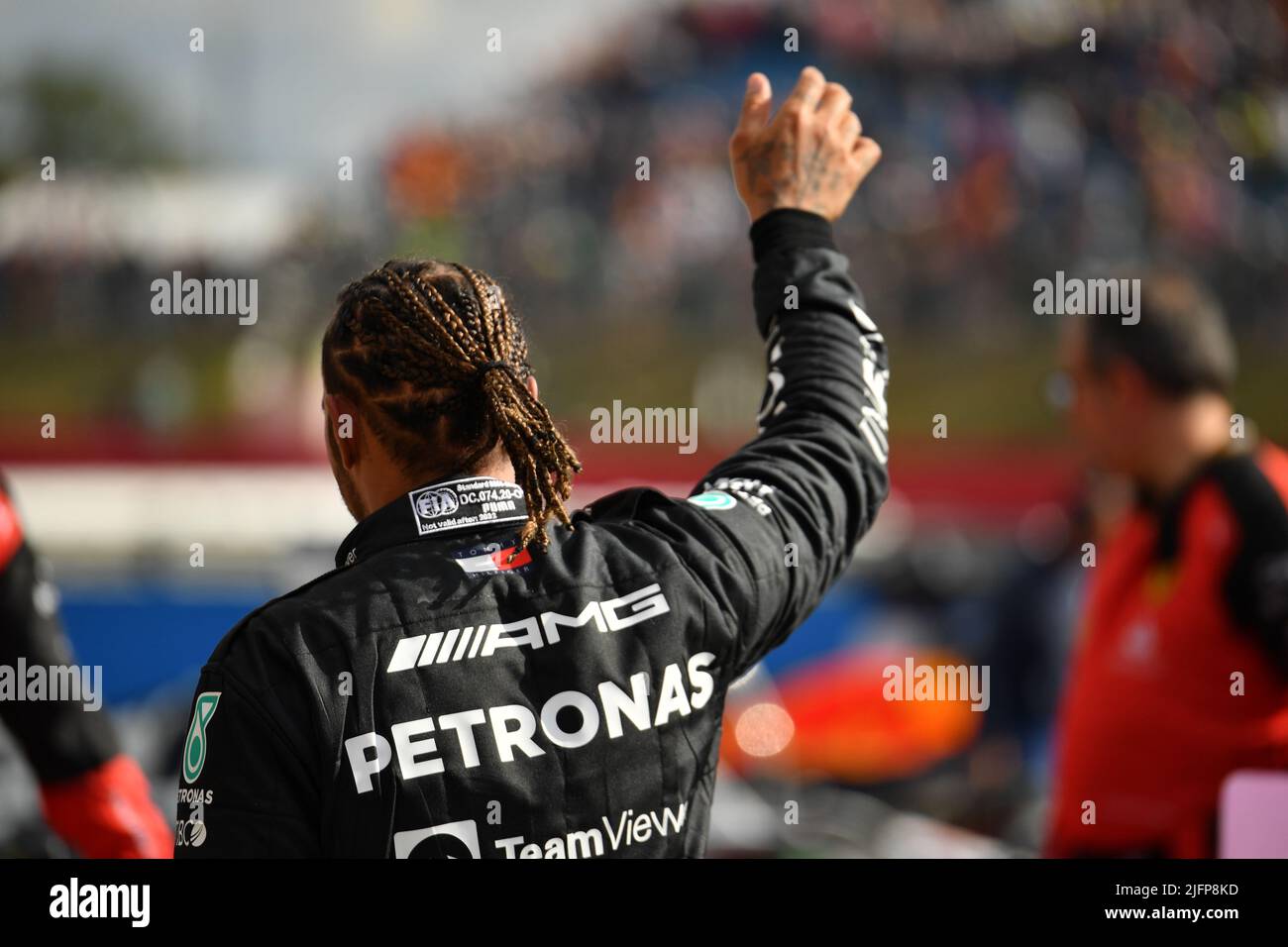 Silverstone, Royaume-Uni. 03rd juillet 2022. SILVERSTONE, Angleterre, 02. JUILLET 2022; #44, Lewis HAMILTON, GBR, Mercedes AMG F1 Team, Mercedes-AMG F1 W13 E Performance après la course, Silverstone course - Formel 1 Grosser Preis von England, 02. JUILLET 2022 - image, photo et Copyright © Anthony STANLEY/ATP images (STANLEY Anthony/ATP/SPP) crédit: SPP Sport Press photo. /Alamy Live News Banque D'Images