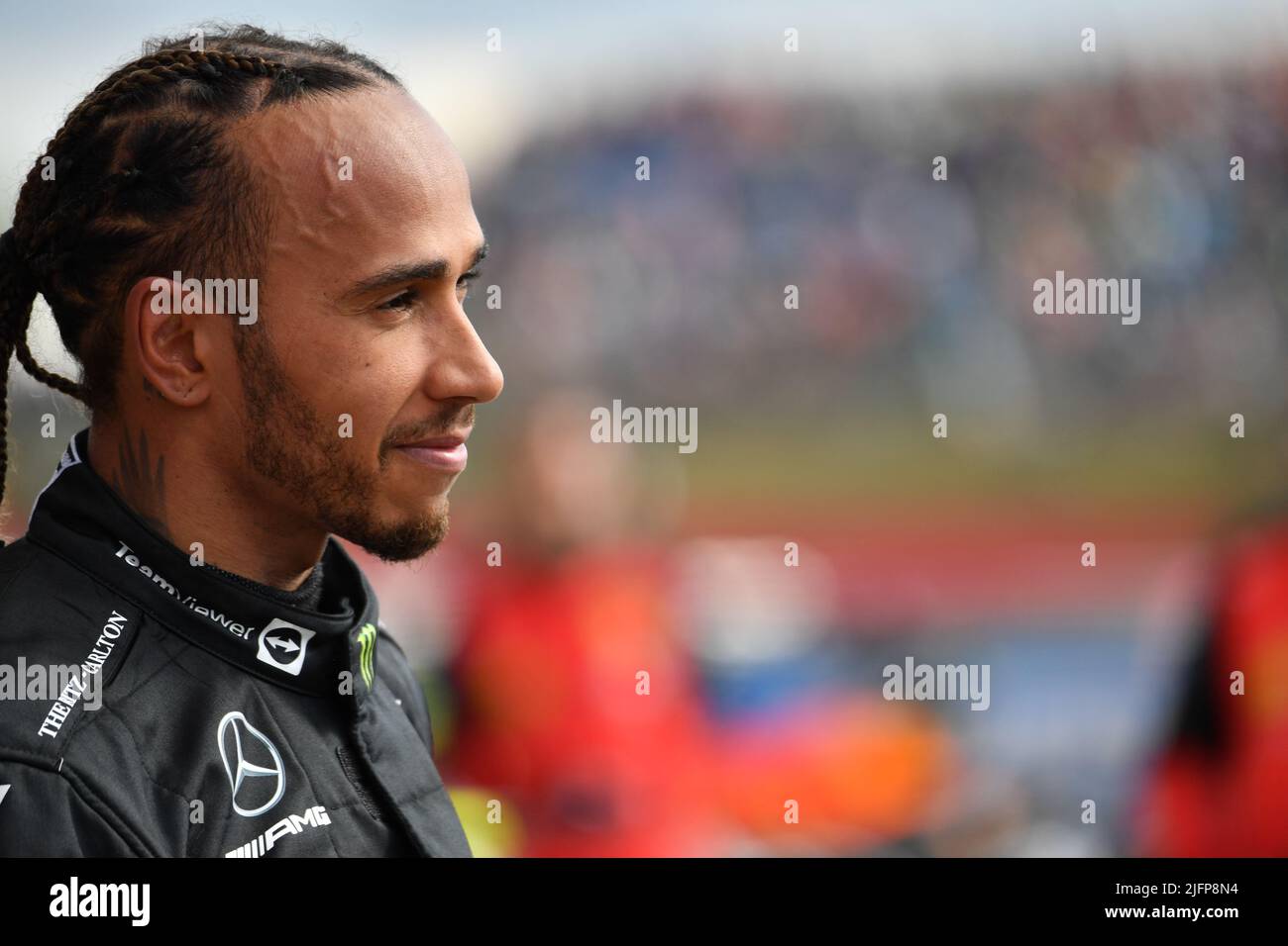 Silverstone, Royaume-Uni. 03rd juillet 2022. SILVERSTONE, Angleterre, 02. JUILLET 2022; #44, Lewis HAMILTON, GBR, Mercedes AMG F1 Team, Mercedes-AMG F1 W13 E Performance après la course, Silverstone course - Formel 1 Grosser Preis von England, 02. JUILLET 2022 - image, photo et Copyright © Anthony STANLEY/ATP images (STANLEY Anthony/ATP/SPP) crédit: SPP Sport Press photo. /Alamy Live News Banque D'Images