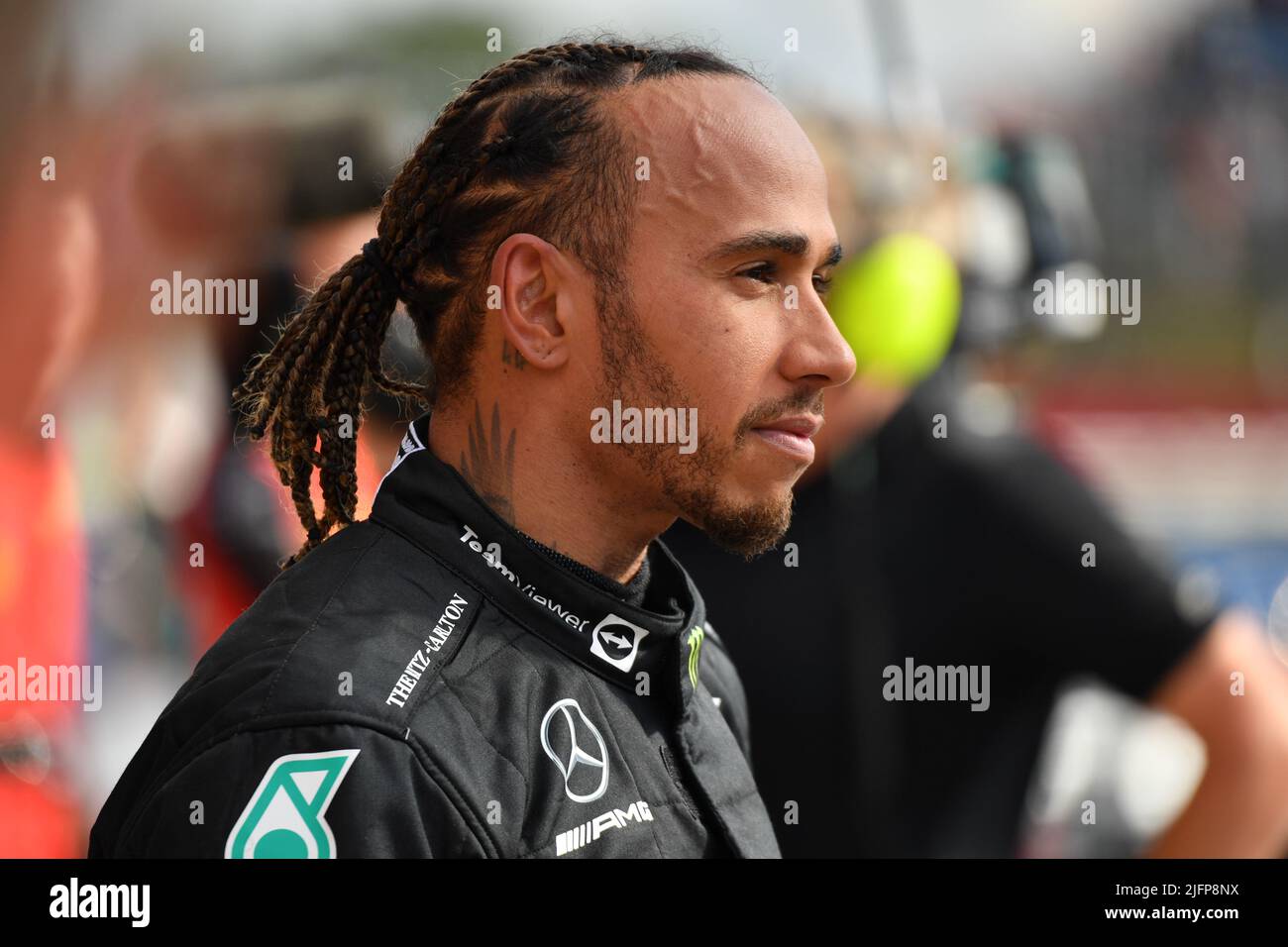Silverstone, Royaume-Uni. 03rd juillet 2022. SILVERSTONE, Angleterre, 02. JUILLET 2022; #44, Lewis HAMILTON, GBR, Mercedes AMG F1 Team, Mercedes-AMG F1 W13 E Performance après la course, Silverstone course - Formel 1 Grosser Preis von England, 02. JUILLET 2022 - image, photo et Copyright © Anthony STANLEY/ATP images (STANLEY Anthony/ATP/SPP) crédit: SPP Sport Press photo. /Alamy Live News Banque D'Images