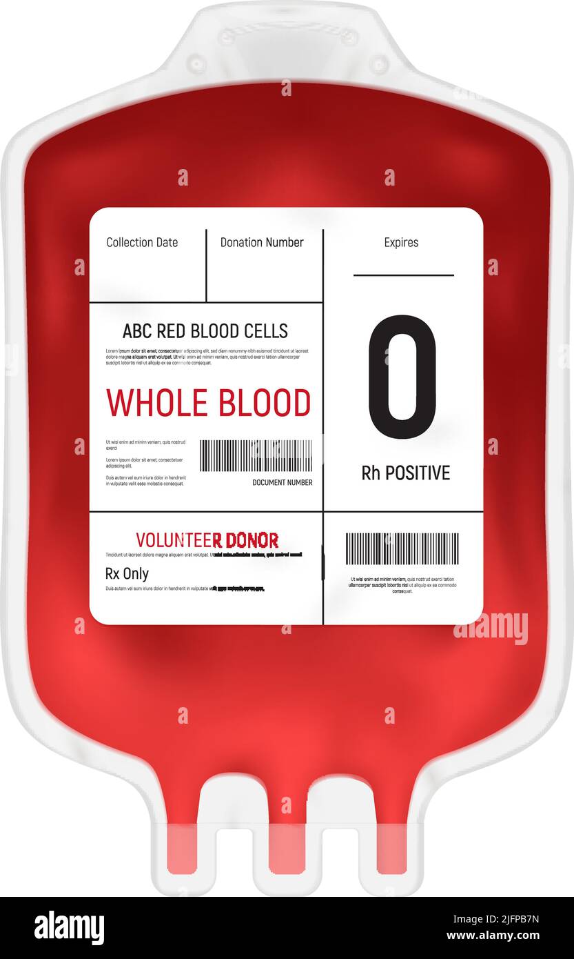 Composition réaliste du tube à vide du donneur de sang avec équipement médical isolé sur une illustration vectorielle de fond blanc Illustration de Vecteur