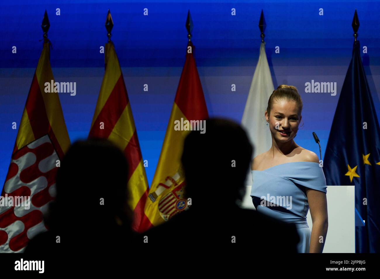 Cornella de Llobregat, Barcelone. Espagne. 20220704, la princesse de la Couronne Leonor assiste à la cérémonie de remise des prix de la princesse de Gérone au Musée de l'eau (Fondation Agbar) sur 4 juillet 2022 à Cornella de Llobregat, Barcelone, Espagne Banque D'Images