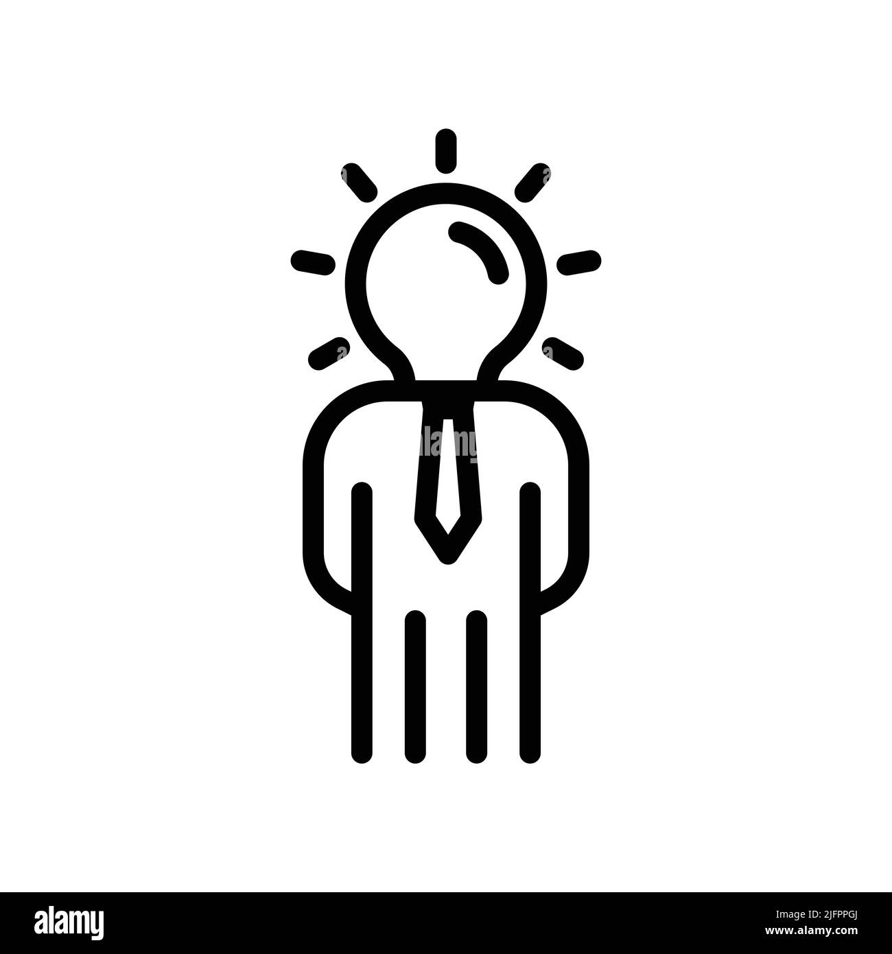 Icône People avec tête d'ampoule. Adapté aux icônes d'entrepreneur, aux entreprises. Style d'icône de ligne. Conception simple modifiable Illustration de Vecteur