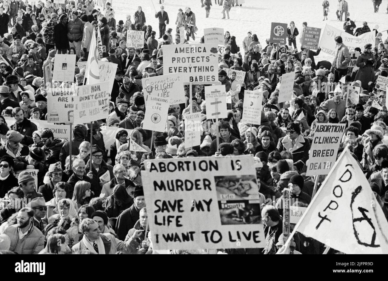 Manifestation sur le droit à la vie, à la Maison Blanche et au Capitole, janvier 1978 Banque D'Images