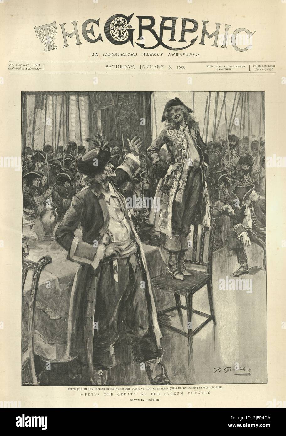 Scène de Pierre le Grand au Lyceum Theatre, avec Sir Henry Irving et Mlle Ellen Terry, 19th siècle Banque D'Images