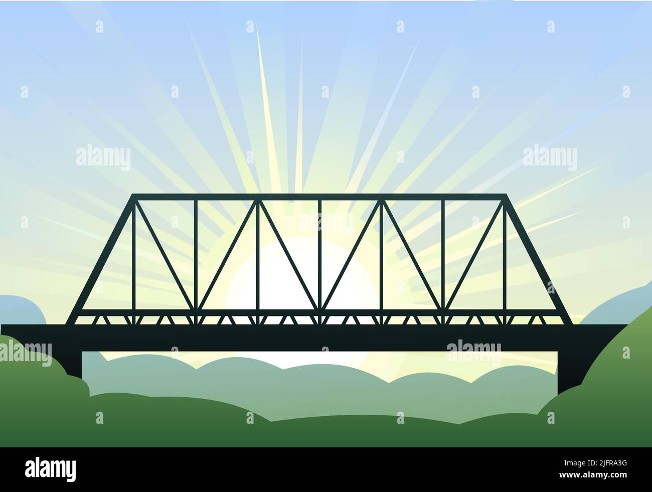 Silhouette de pont. Construction de routes de transport. Vecteur. Illustration de Vecteur