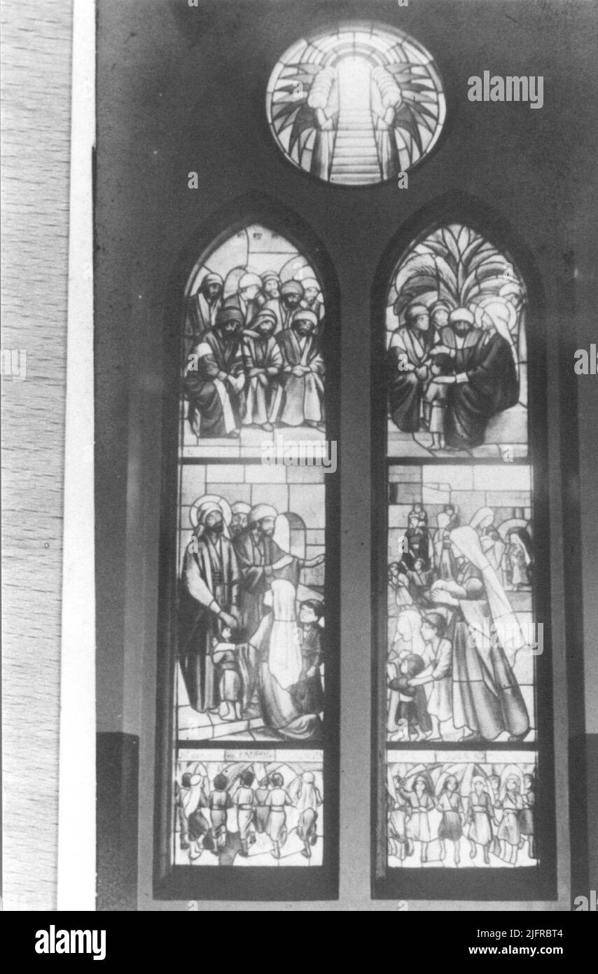 Une vitraux dans la chapelle des frères de l'Immaculée conception Banque D'Images