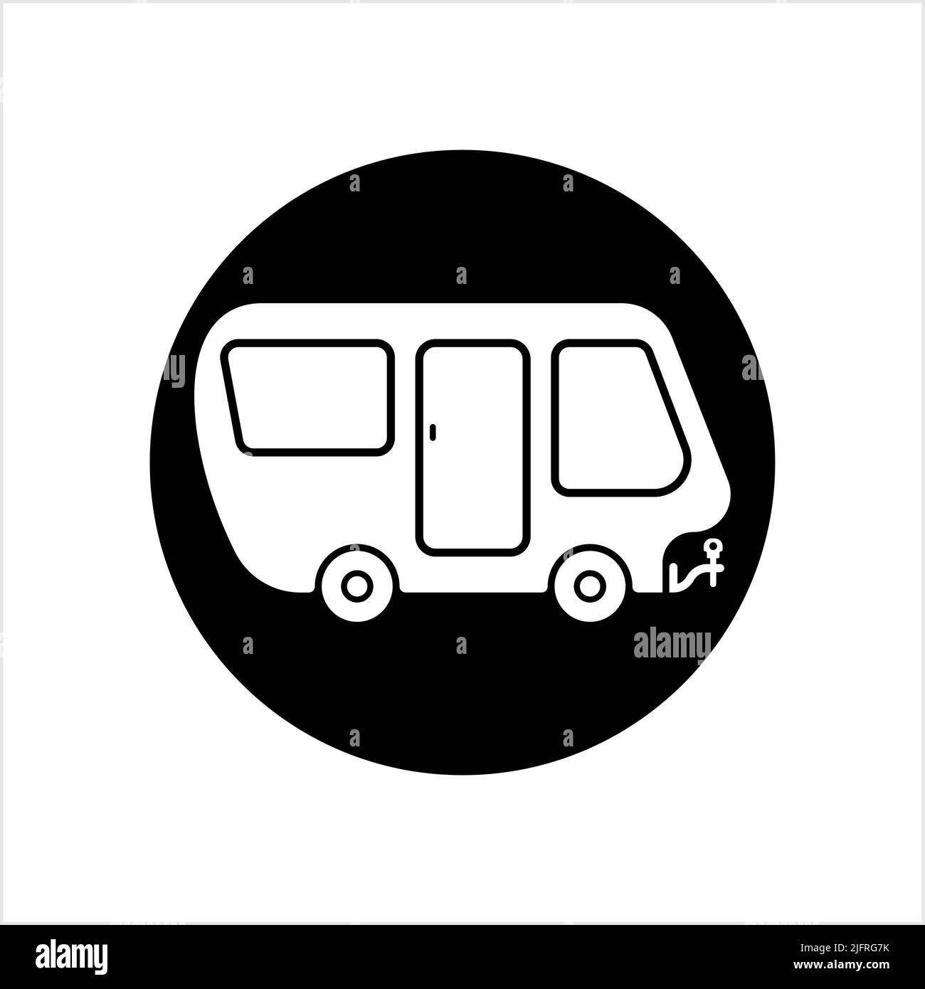 Icône Trailer Caravan, Trailer Trailer, Camper Van, Vector Art Illustration Illustration de Vecteur