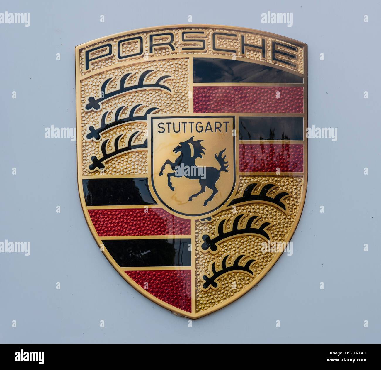 Werbeschild der Firma Porsche Banque D'Images