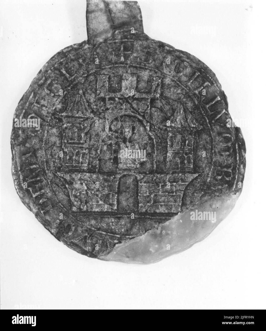 The Old Archive Nijmegen (O.N.) 4104 (Charte 119); acte de transfert; le plus ancien sceau connu de la ville de Nimègue, dans l'Arsenal; voir aussi le nombre négatif : 23635. Banque D'Images