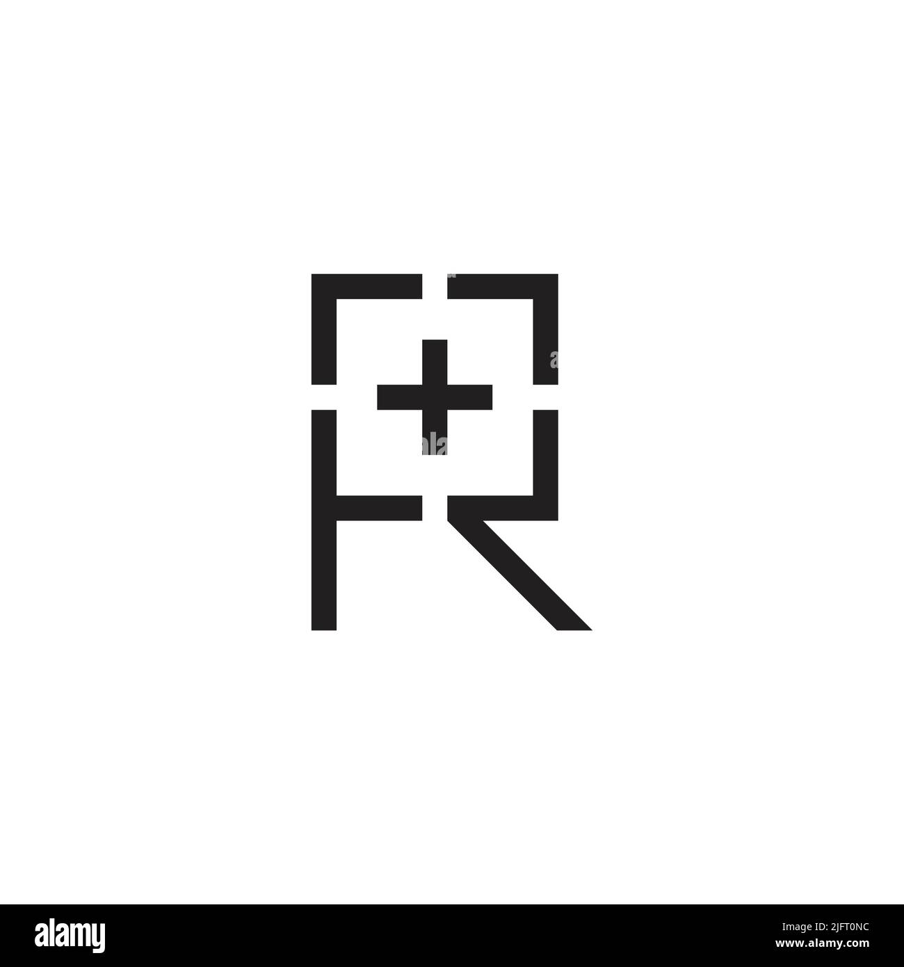 lettre r plus vecteur de logo géométrique simple médical Illustration de Vecteur