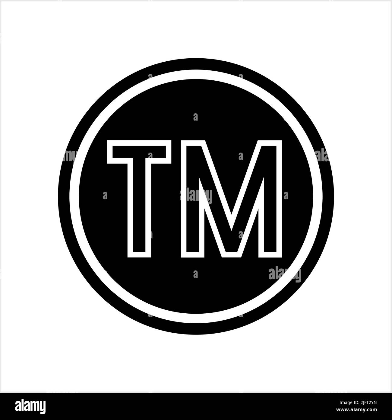 Symbole de marque de commerce TM, symbole TM, symbole de marque de commerce non enregistrée icône illustration de l'illustration vectorielle Illustration de Vecteur