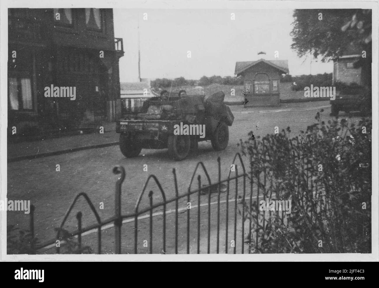 Une voiture de reconnaissance légère britannique, de type Daimler Dingo, de la division blindée Guards, RECCE, 2nd Household Cavalry Regiment Banque D'Images