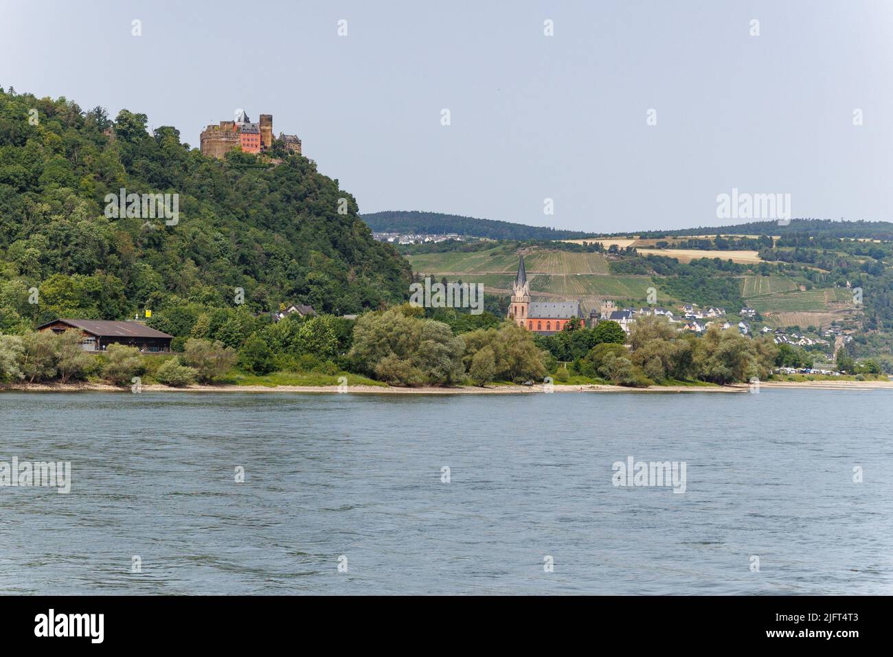 Oberwesel est une ville sur les rives du Rhin moyen dans le Rhin-Hunsrück-Kreis (district) en Rhénanie-Palatinat, Allemagne. Banque D'Images