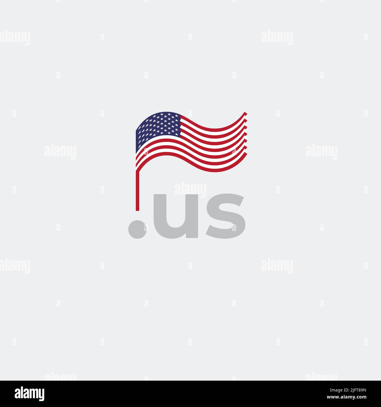 Icône drapeau USA. Conception simple originale du drapeau US sur fond blanc, place pour le texte. Élément de conception, modèle d'affiche nationale avec nous domaine Illustration de Vecteur