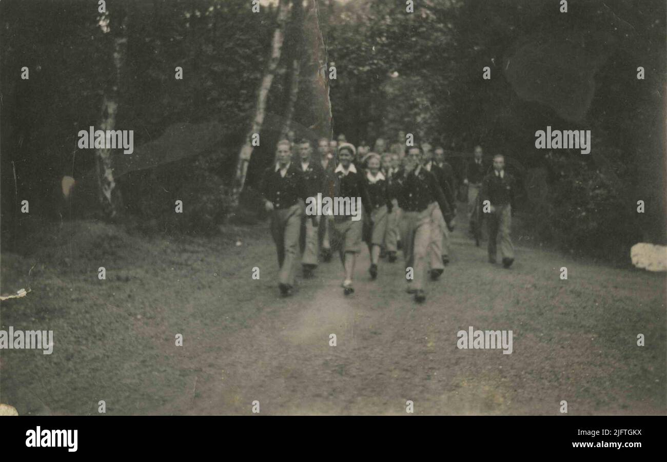 Association de marche 'de Zwaluw', fondée le 10 août 1937 au café A.W. Vérifiez le Ganzenheuvel Banque D'Images