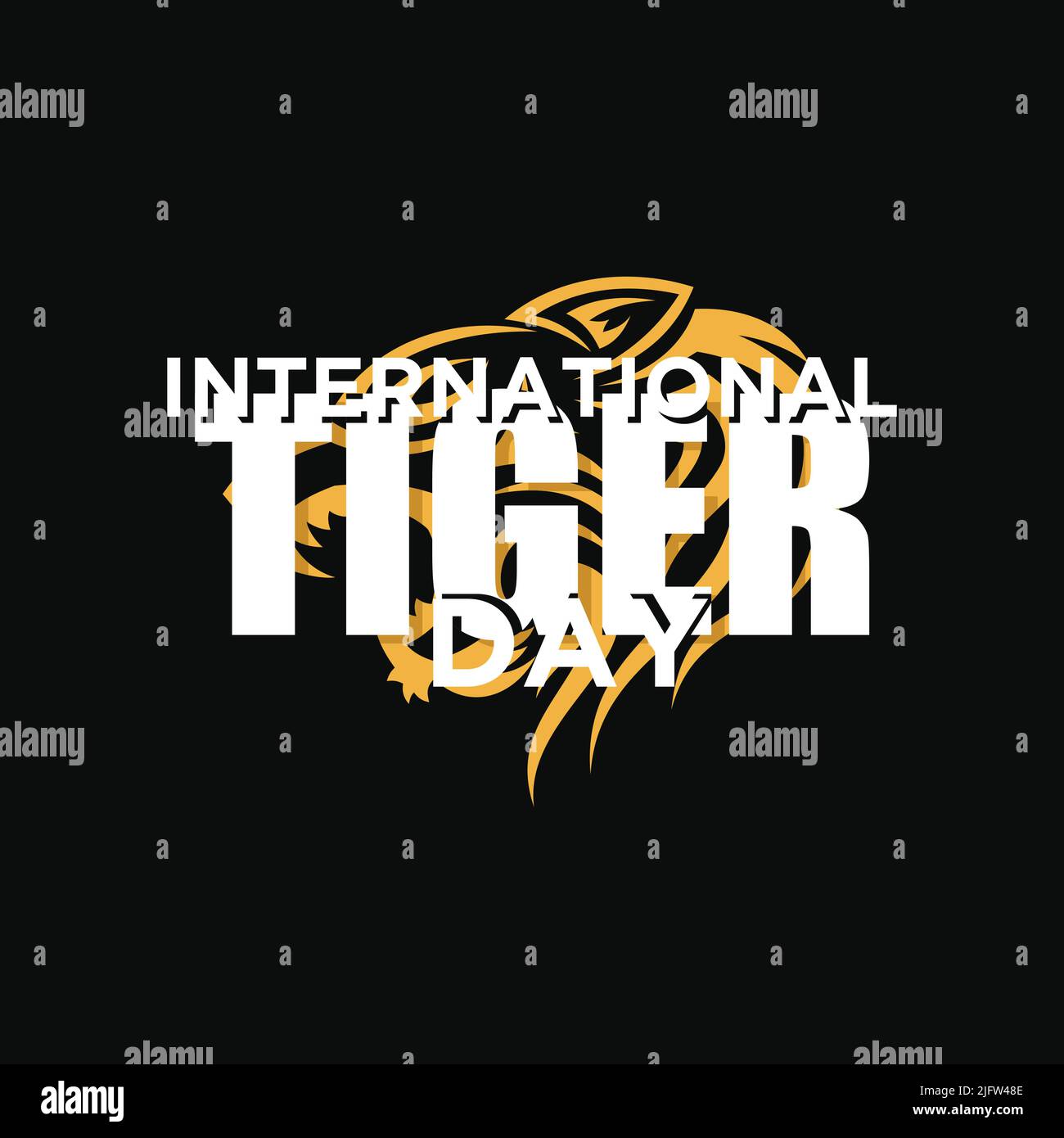 Lettre vectorielle de la Journée internationale du tigre avec tête abstraite Tiger. Illustration vectorielle EPS.8 EPS.10 Illustration de Vecteur