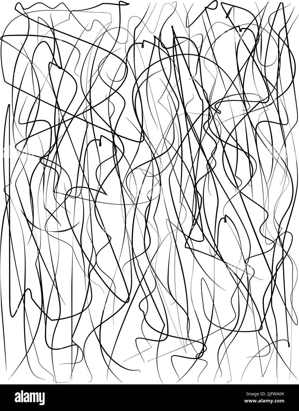 Illustration vectorielle aléatoire de motif de lignes chaotiques abstraites Illustration de Vecteur