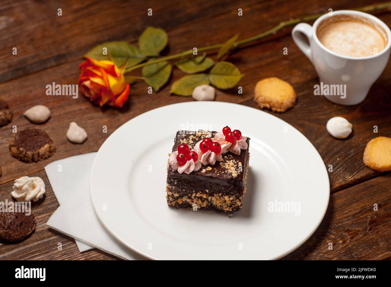 Gâteau au chocolat recette de mets sucrés dessert restaurant Banque D'Images
