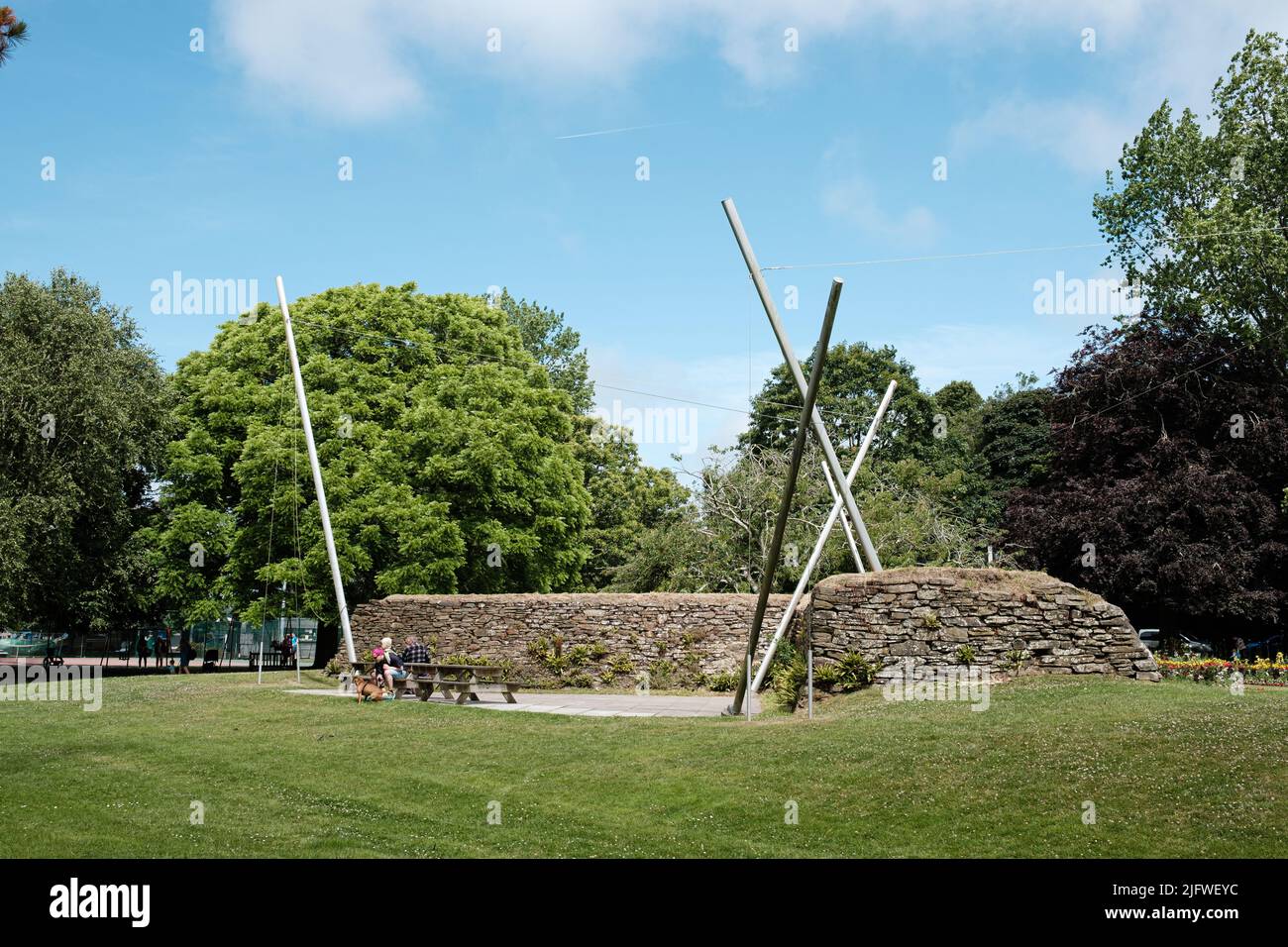 Vue sur le parc Boscawen, Malpas, Truro, Cornouailles Banque D'Images