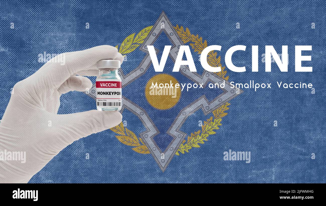 Vaccin la varicelle et la variole, le virus pandémique de la variole du singe, la vaccination dans CSTO l'image de la variole du singe a des artefacts de bruit, de granularité et de compression Banque D'Images