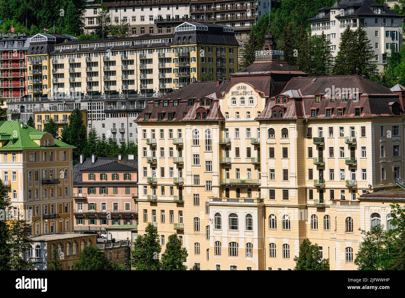 Bad Gastein, province de Salzbourg, Autriche, Centre de santé, Centre de sports d'hiver, Paysage, nature, vue sur la ville Banque D'Images Bad Gastein, province de Salzbourg, Autriche, Centre de santé, Centre de sports d'hiver, Paysage, nature, vue sur la ville Banque D'Images